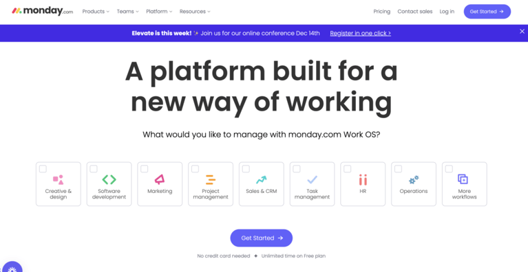Monaday.com screenshot